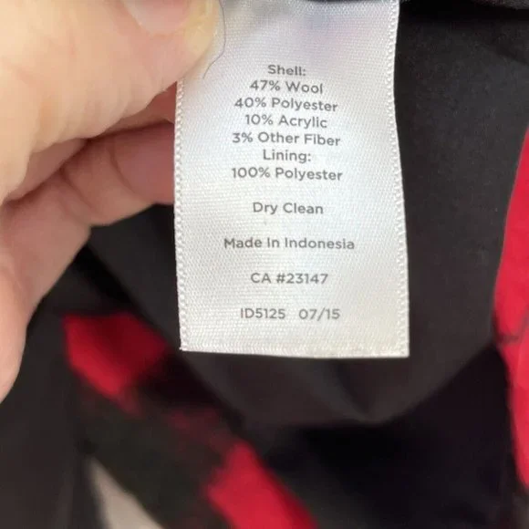 Talbots Women's Sz 2 Red Black Holiday Plaid Wool Pencil Skirt Lined Knee Work - Picture 6 of 6